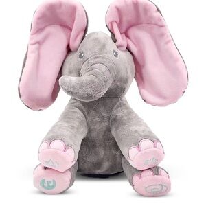 DIMPLE Peek A Boo Elephant Toy Interactive Singing Stuffed Adorable Elephant Toy
